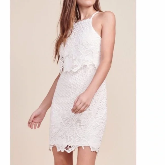 NWT BB Dakota Bryn lace Dress in White